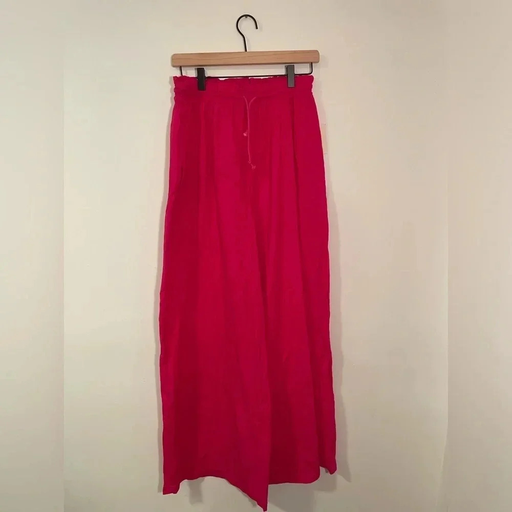 NWT Vintage! 80s / 90s Sears "Beached" Pink Wide Leg Cotton Pants, Med Throwback - Picture 2 of 7